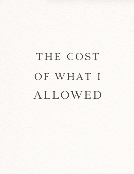 The Cost Of What I Allowed